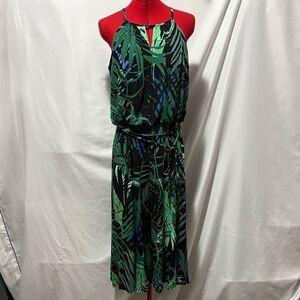 London Times Tropical Leaf Print Jumpsuit MM387